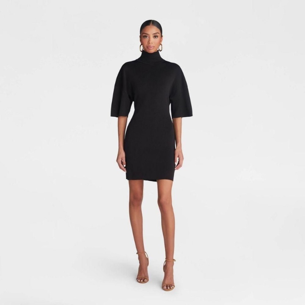 NWT KBB black shirt peeve lace back Dress. XL